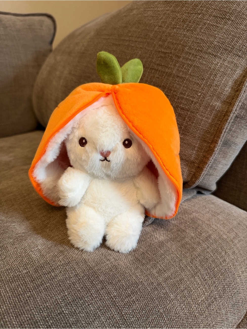 Plush Bunny in Orange Pumpkin Hood - Small Pets Plush Toy